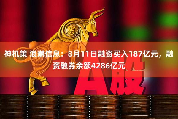 神机策 浪潮信息:8月11日融资买入187亿元,融资融券余额4286亿元